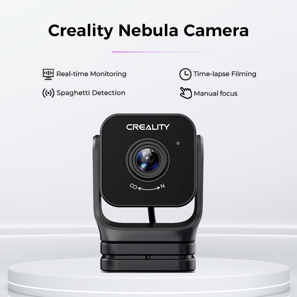 Creality Official Nebula Camera, Remote Monitoring, WiFi Connection, Auto Generate Time-Lapse Video, Compatible Sonic Pad/Nebula Pad/Ender-3 V3 KE/CR-10 SE/HALOT-MAGE