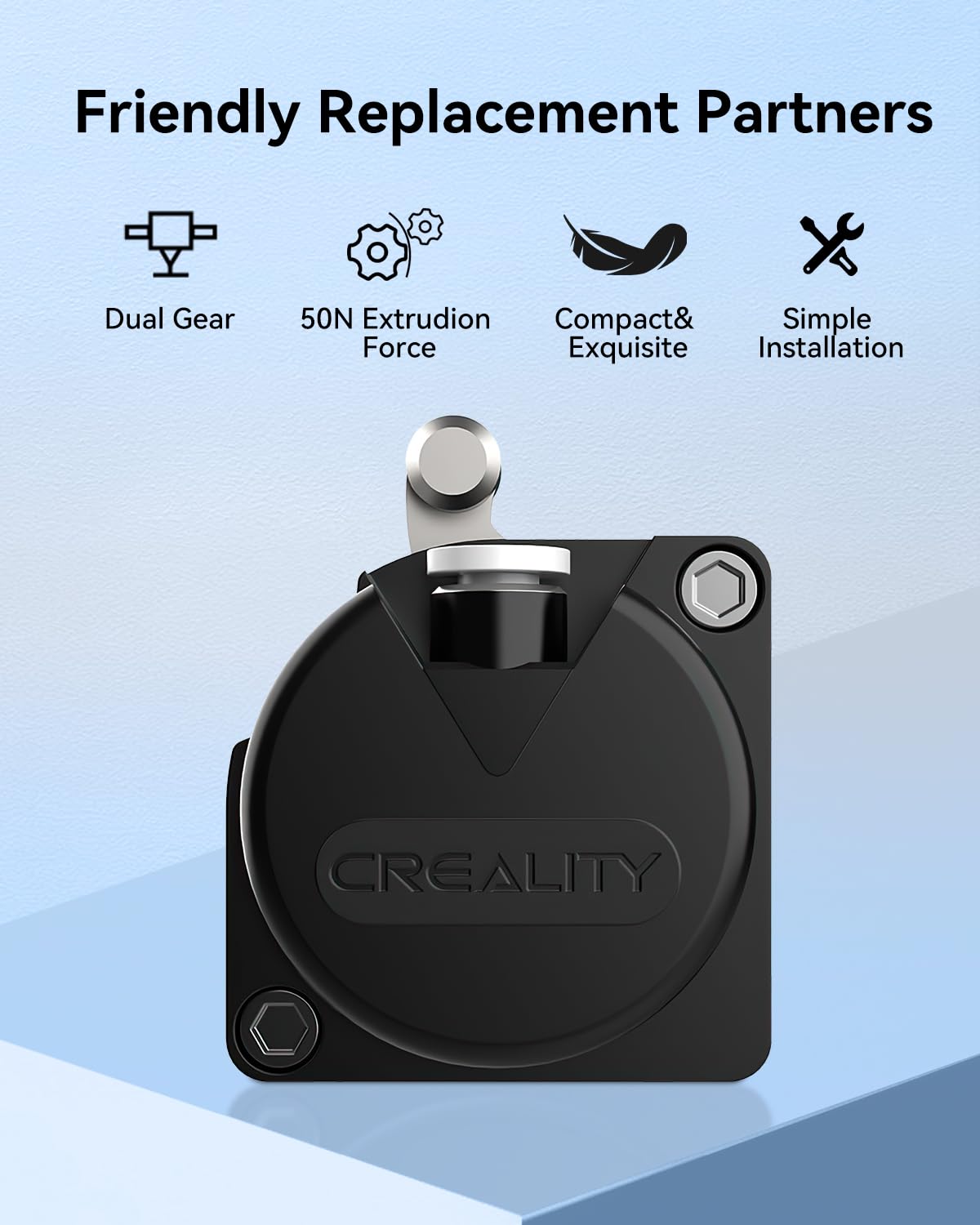 Creality Official Upgrade K1 SE/K1C Extruder, 50N Strong Extrusion Force & Dual Gear Design Provide Smooth and Precise Feeding，OEM Replacement Parts