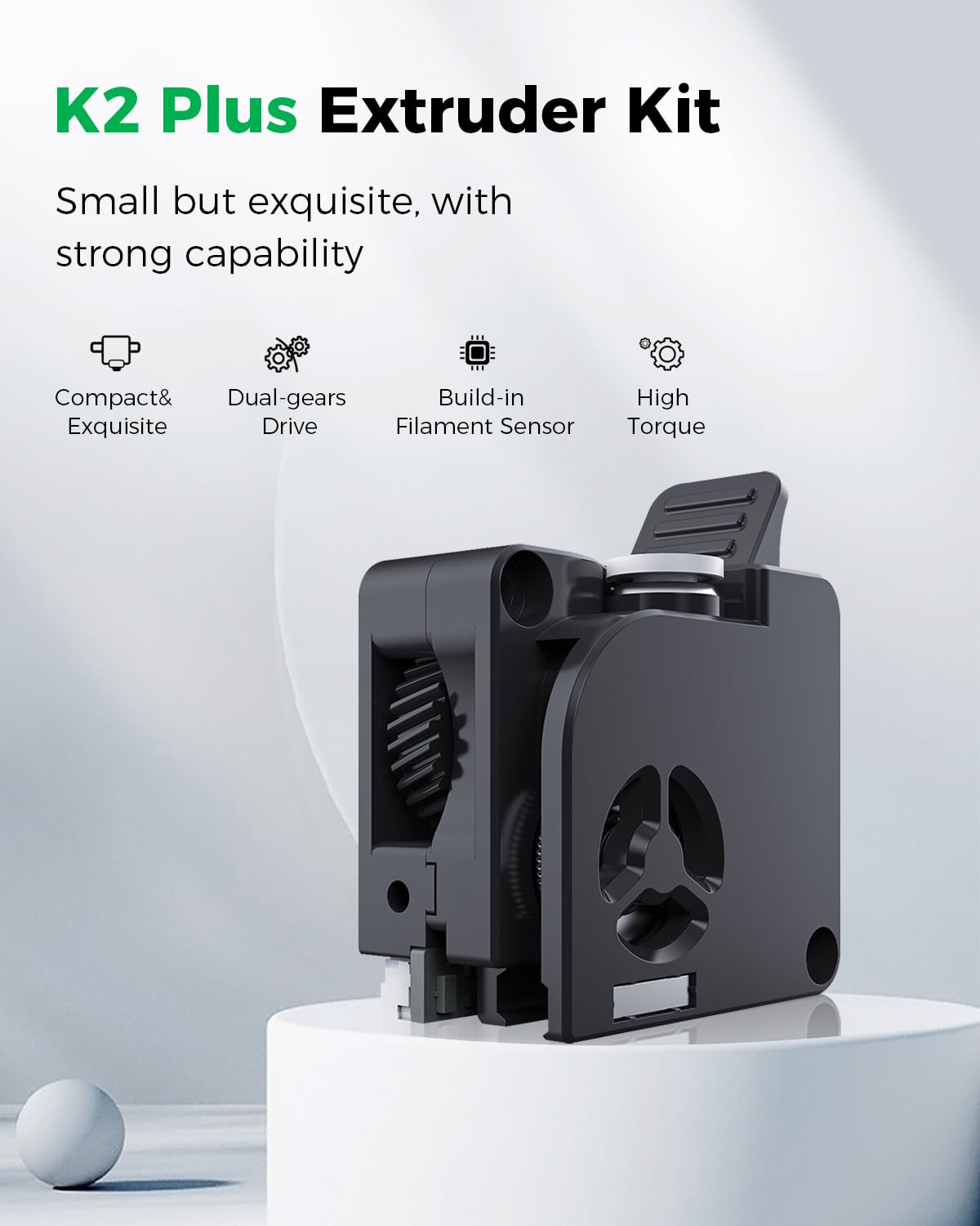 Creality Official K2 Plus Extruder Kit, Built-in Filament Break Sensor, High-Hardness Dual Gears for Smooth Feeding, Force Up to 80N, for 3D Printer K2 Plus, K2 Pro, K2