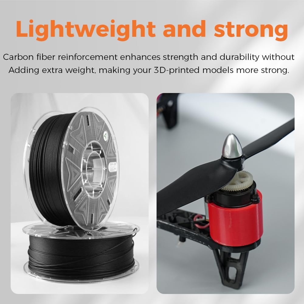 Creality Hyper PA612-CF 1.75mm 1KG, Halloween Gifts 3D Printer Filament - 15% Carbon Fiber Nylon Filament Reinforced - High-Strength, Low-Hygroscopic & Precision Molding for Industrial Applications