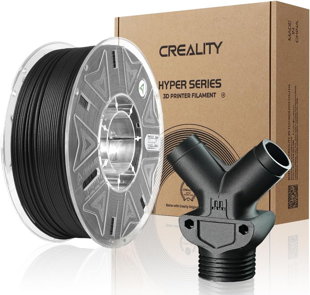 Creality Hyper PA6-CF Carbon Fiber Nylon Filament 1.75mm 1KG, 3D Printing Material Halloween Gifts with Engineering-Grade Strength, Heat Resistant, Low Warp for Functional Prototypes&Industrial Parts