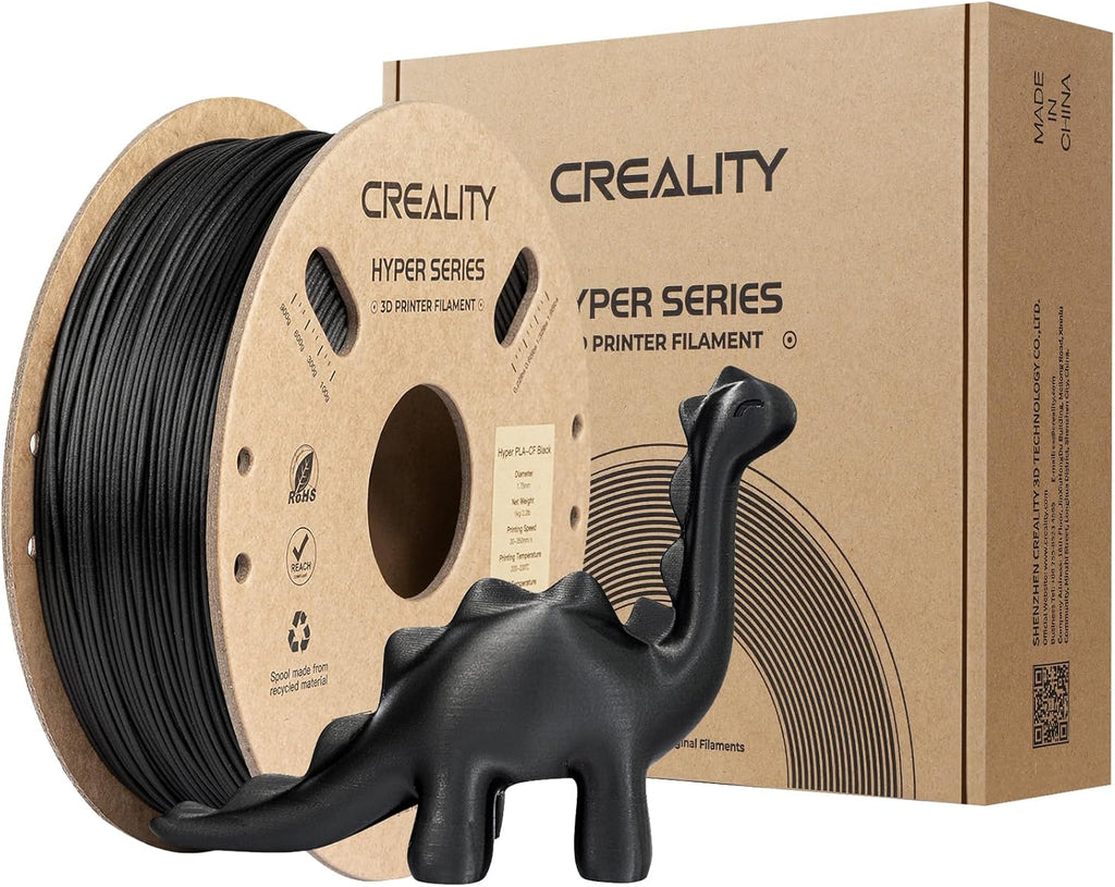 Creality PLA Carbon Fiber Filament 1.75mm-Halloween Gifts, Hyper PLA-CF 3D Printer Filament with Matte Finish for 50-300mm/s High-Speed Printing, Dimensional Accuracy +/-0.03mm