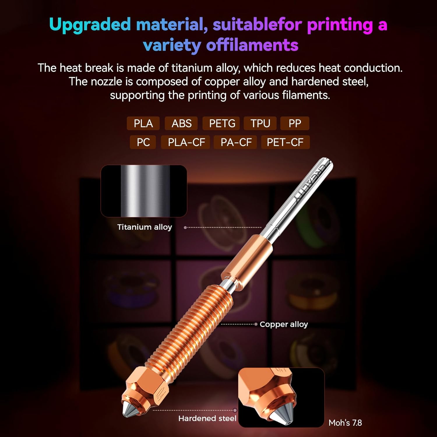 Creality Official K1/K1 MAX/K1C/K1 SE Upgrade Hotend New Version, K1C Ceramic Heating Block Kit, Support 300°C High Temperature and 600mm/s Fast Speed Printing, for Creality K1 Series 3D Printer