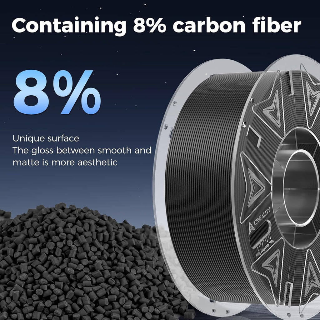Creality Carbon Fiber PETG Filament 1.75 mm, PETG-CF 3D Printer Filament, Excellent Mechanical Properties, High Impact Strength, Heat-Resistant, Fits for Most 3D Printers, 1 KG 1 Spool