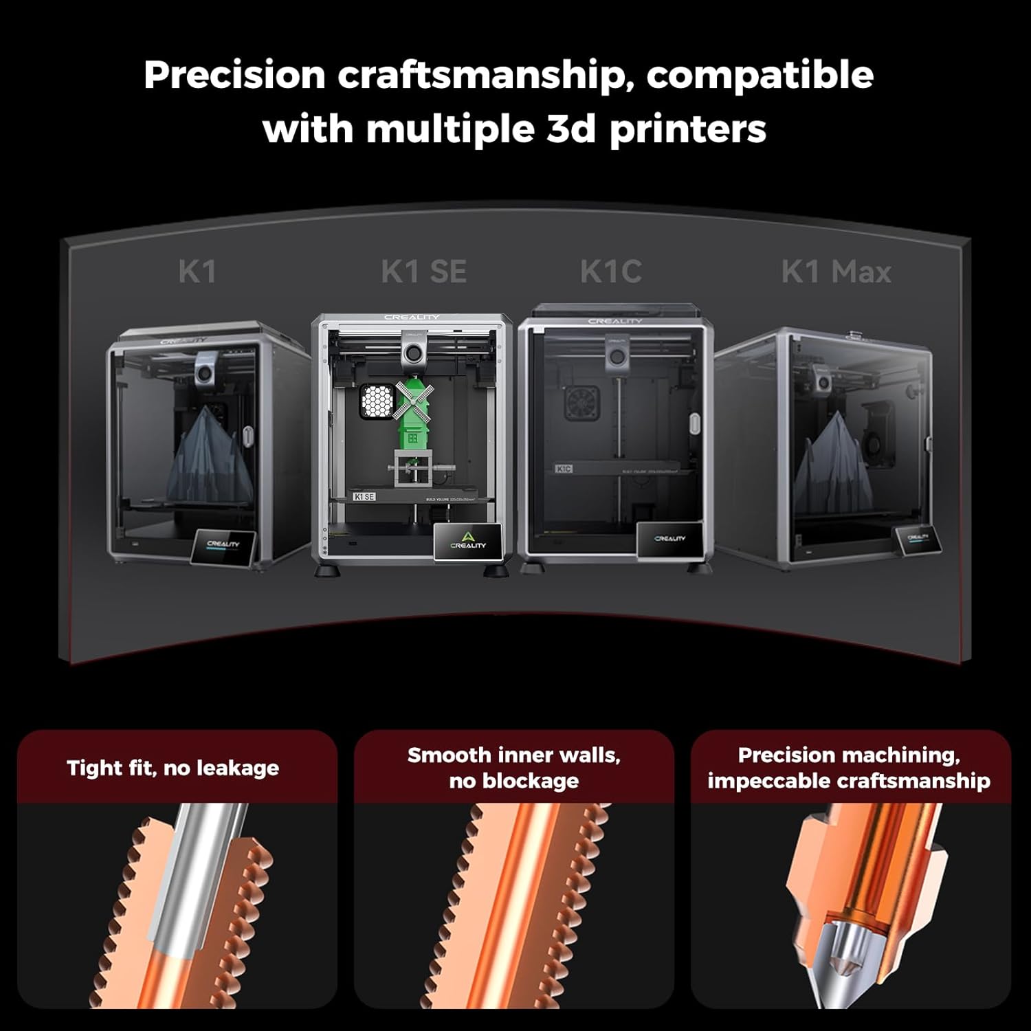 Creality 2025 K1 SE/K1C/K1/K1 Max Hotend Upgrade Ceramic Heating Block Kit, Terminal with Buckle, Official K1 Series Unicorn Quick-Swap Nozzle Kit, 3D Printer Hotend 600mm/s High-Speed, New Version