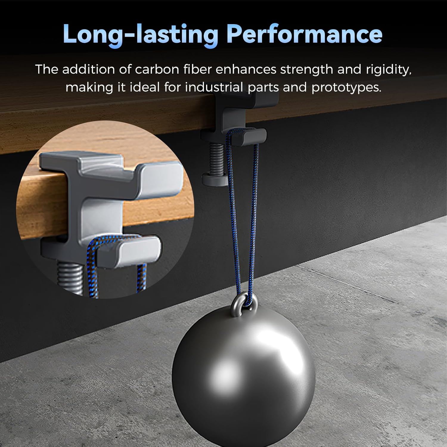 Creality Carbon Fiber PETG Filament 1.75 mm, PETG-CF 3D Printer Filament, Excellent Mechanical Properties, High Impact Strength, Heat-Resistant, Fits for Most 3D Printers, 1 KG 1 Spool