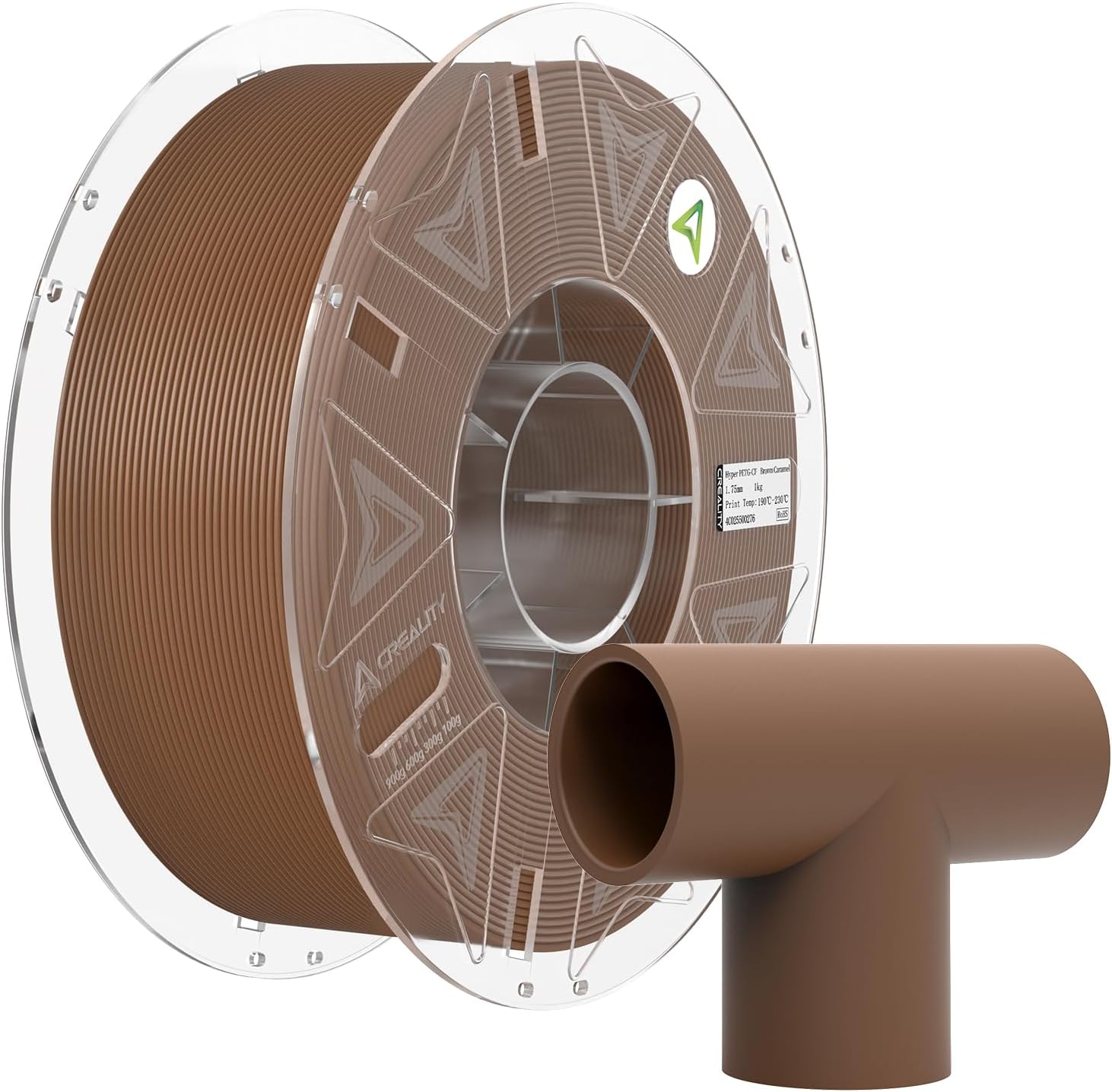 Creality Carbon Fiber PETG Filament 1.75 mm, PETG-CF 3D Printer Filament, Excellent Mechanical Properties, High Impact Strength, Heat-Resistant, Fits for Most 3D Printers, 1 KG 1 Spool