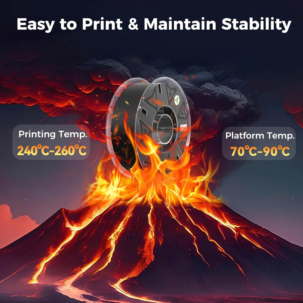 Creality Carbon Fiber PETG Filament 1.75 mm, PETG-CF 3D Printer Filament, Excellent Mechanical Properties, High Impact Strength, Heat-Resistant, Fits for Most 3D Printers, 1 KG 1 Spool