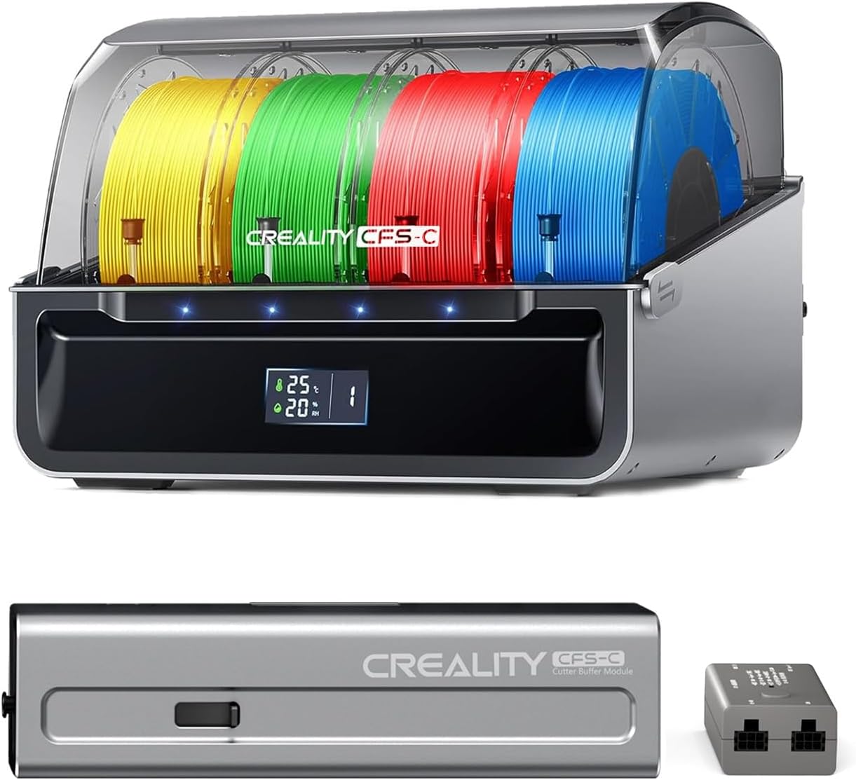 Official Creality CFS-C, Multicolor 3D Printer Filament System, 2026 New Version External Cutter & Buffer, Filament Run-Out/Tangle Detection for K1 Max 2025, K1C 2025, K1 Max, K1C, K1, K1 SE
