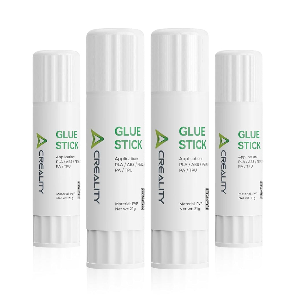 Creality 3D Printer Glue Sticks 4 Pack Enhanced First Layer Adhesion Reduce Warping on Hot Bed, PVP Solid 3D Print Glue Sticks Compatible with PLA/ABS/PETG/PC/PA/TPU, Each Weighing 21g/0.74oz