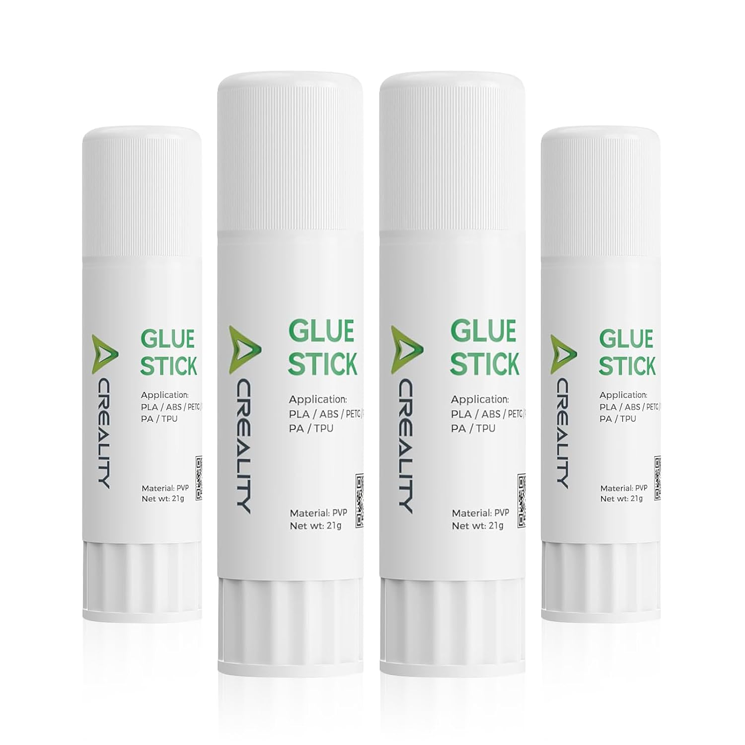 Creality 3D Printer Glue Sticks 4 Pack Enhanced First Layer Adhesion Reduce Warping on Hot Bed, PVP Solid 3D Print Glue Sticks Compatible with PLA/ABS/PETG/PC/PA/TPU, Each Weighing 21g/0.74oz