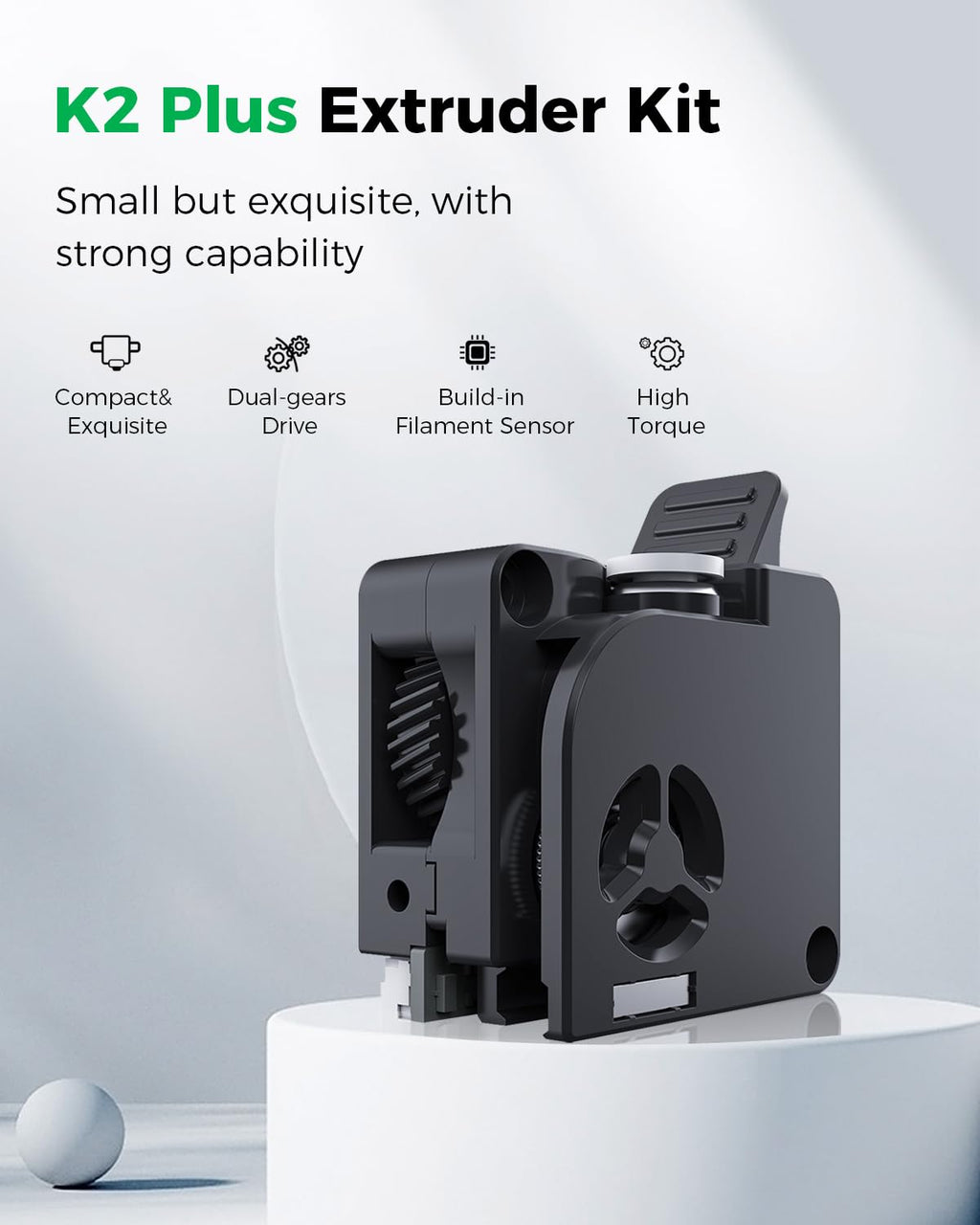 Creality Official K2 Plus Extruder Kit, Built-in Filament Break Sensor, High-Hardness Dual Gears for Smooth Feeding, Force Up to 80N, for 3D Printer K2 Plus, K2 Pro, K2