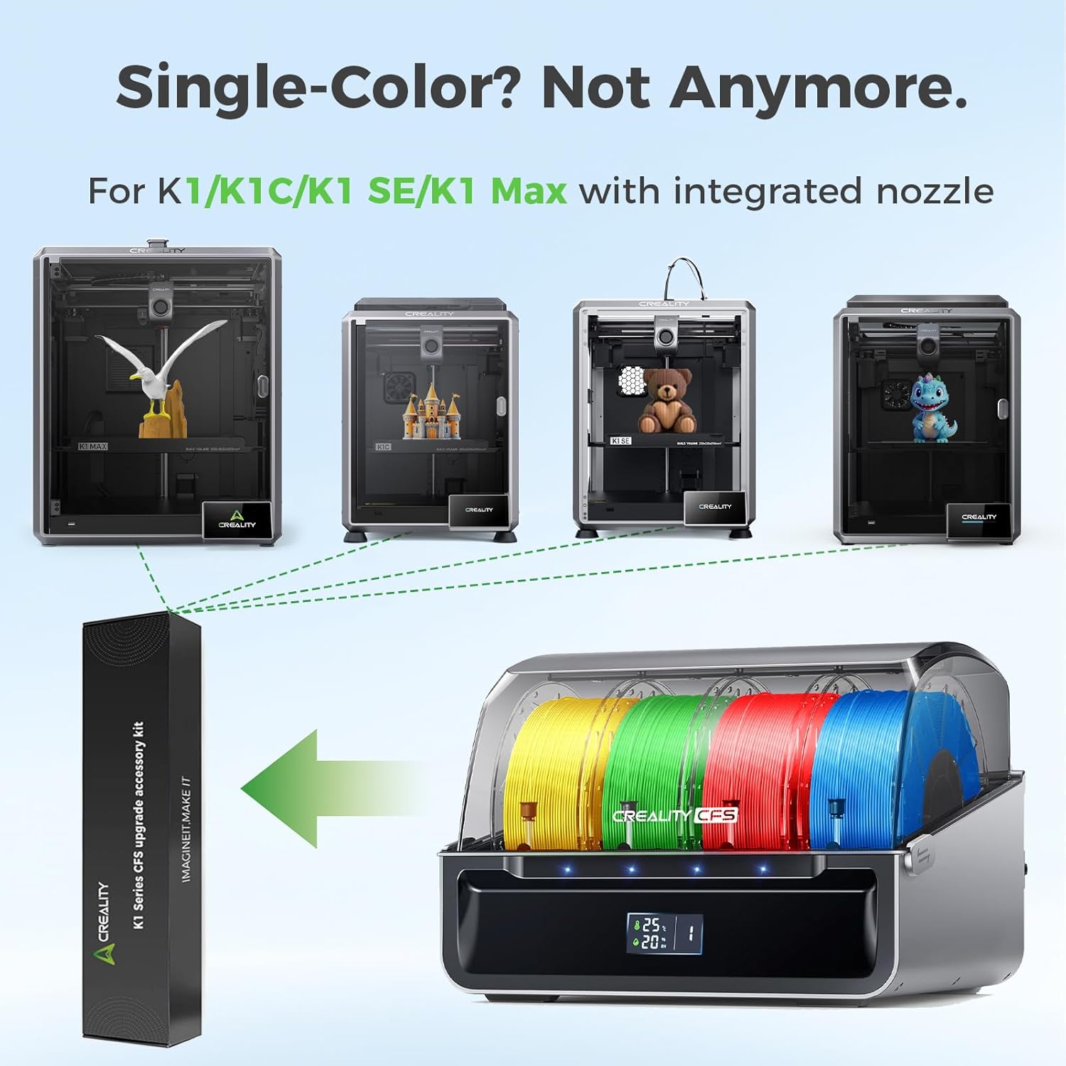 Official Creality CFS with K1 Series CFS Upgrade Kit, Multicolor 3D Printer Automatically Filament System, Supports 4 Parallel Devices for 16 Color Printing for K1 Max/K1C/K1/K1 SE 3D Printer