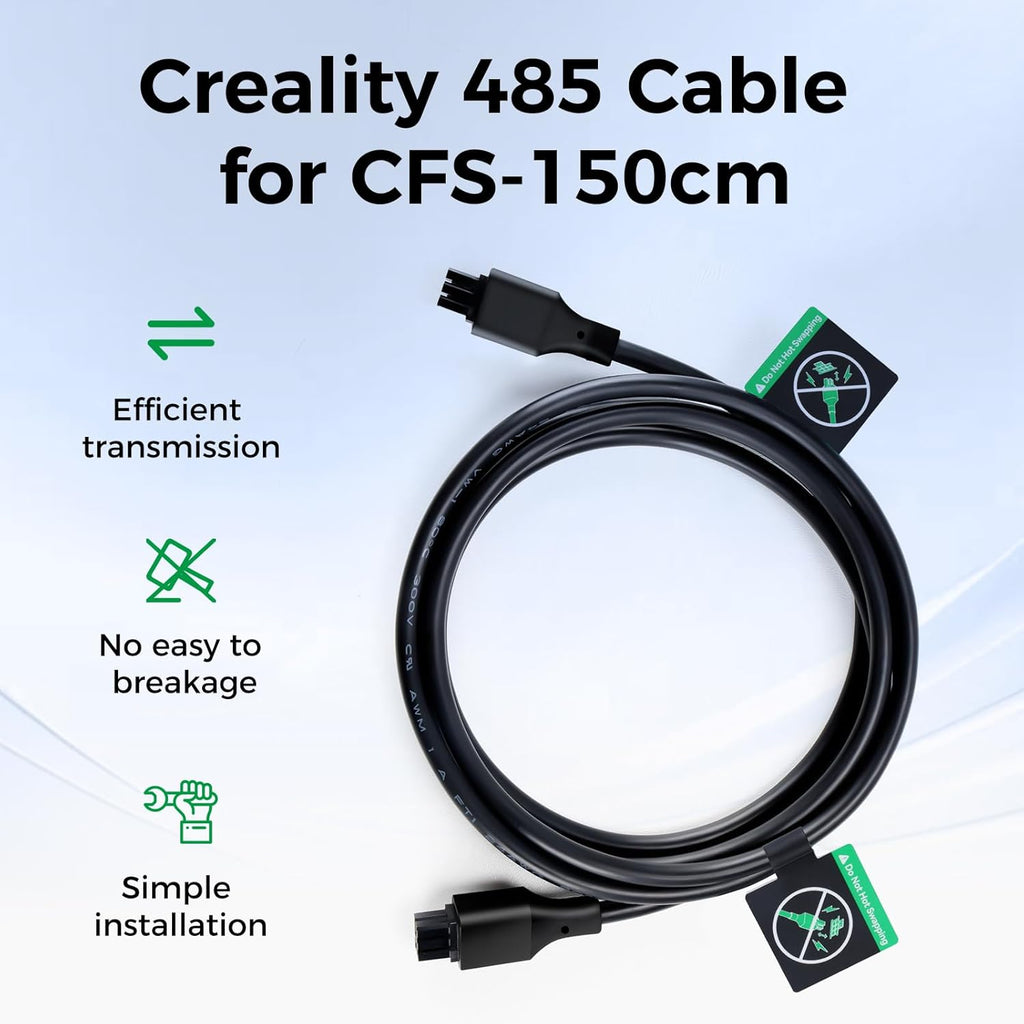 Creality CFS Cable 150 cm Long, Original K2 Plus CFS 485 Extension Cable, Connect Hi Combo/K1C/K1 SE/K1/K1 Max 3D Printers to CFS Filament System, Durable Efficient USB Data Transfer Cables