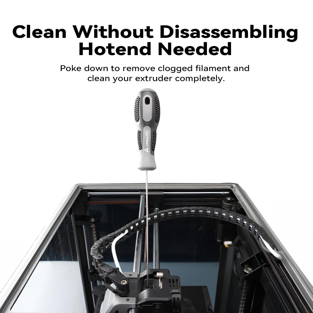 Creality 3D Printer Tools, Creality Clog Poke 3D Printer Nozzle Cleaning Kit for 1.75mm Filament Nozzles, Φ1.5mm Needle with Arrow Tip, 210mm Prolong&Hight Hardness Cleaning Hotend Without Disassembly