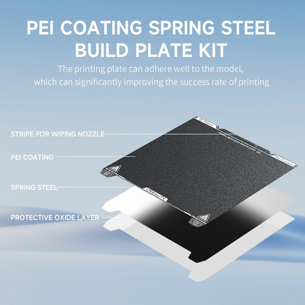 Official Creality K1C Build Plate 235x235mm Textured PEI Sheet with Nozzle Cleaner Flexible Spring Steel Magnetic Platform Plate for K1/K1C/K1 SE/Ender 3/3 V2/3 V3/3 V3 KE/3 V3 SE/3 Neo/3 V2 Neo