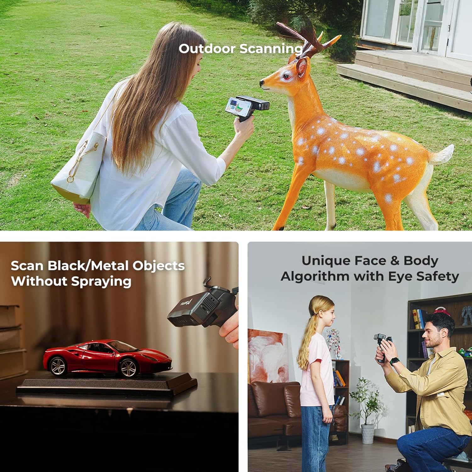 Creality Otter Lite Basic 3D Scanner with High Precision 0.05mm, Auto Scanning, Color Texture Support, Portable Design for 3D Printing, Reverse Engineering & DIY Projects