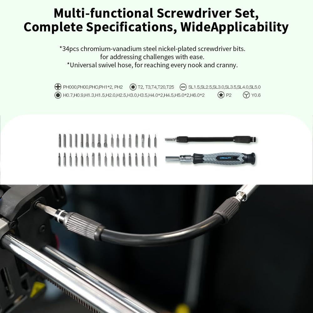 Creality 3D Printer Tool Kit, 74 Pcs in 1 3D Printing Tool Kit Includes Deburring Tool, Nozzle Cleaning Kit, Screwdriver Kit, Removal/Assembly Tools, 3D Printer Tool Wrap Kit Pro for All Printers