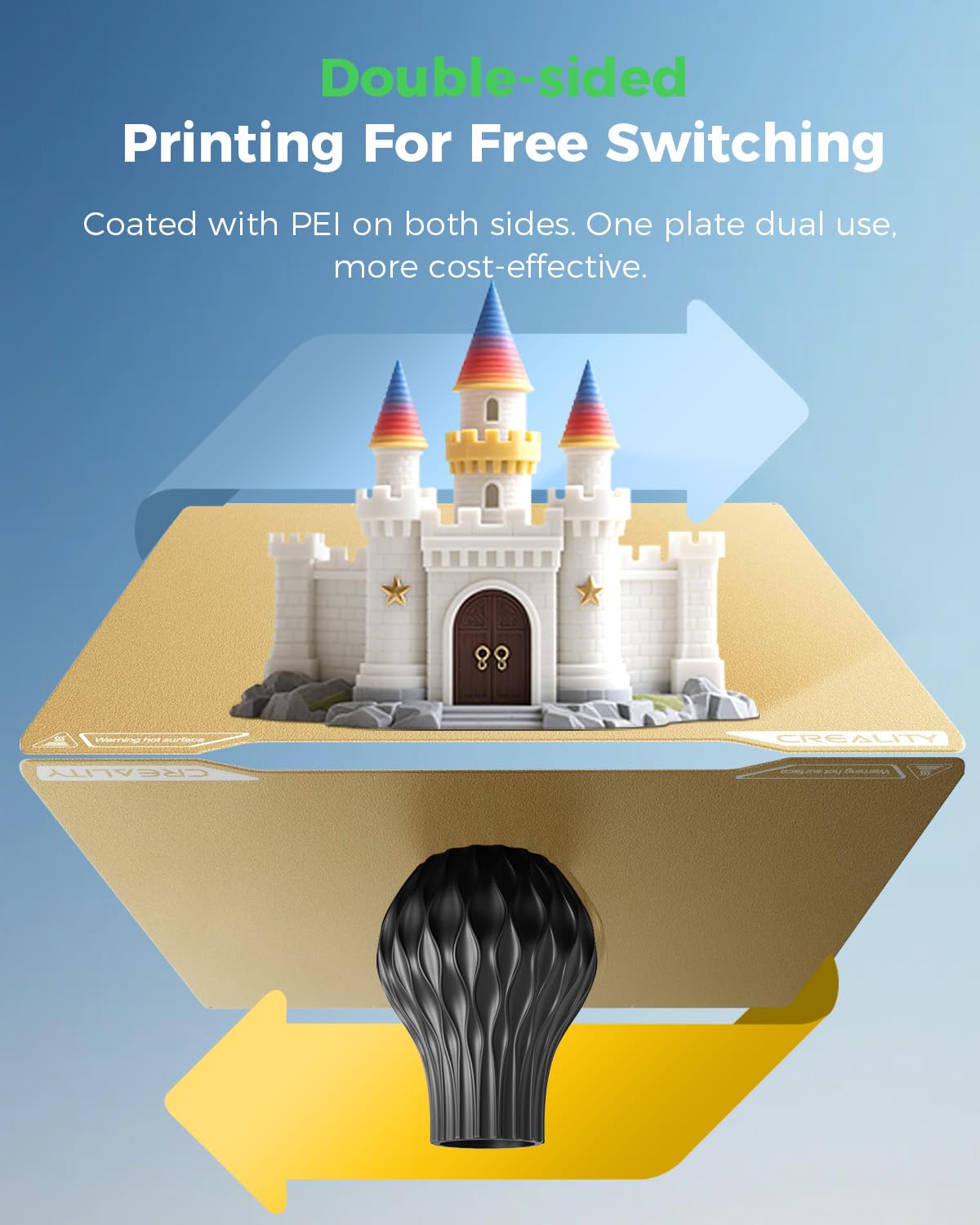 Creality Official K2 Pro Build Plate, 310x325mm Textured PEI Sheet, Double Sided Magnetic Flexible Removable Spring Steel Printing Plate 3D Printer Bed Plate (Without Magnetic Base)