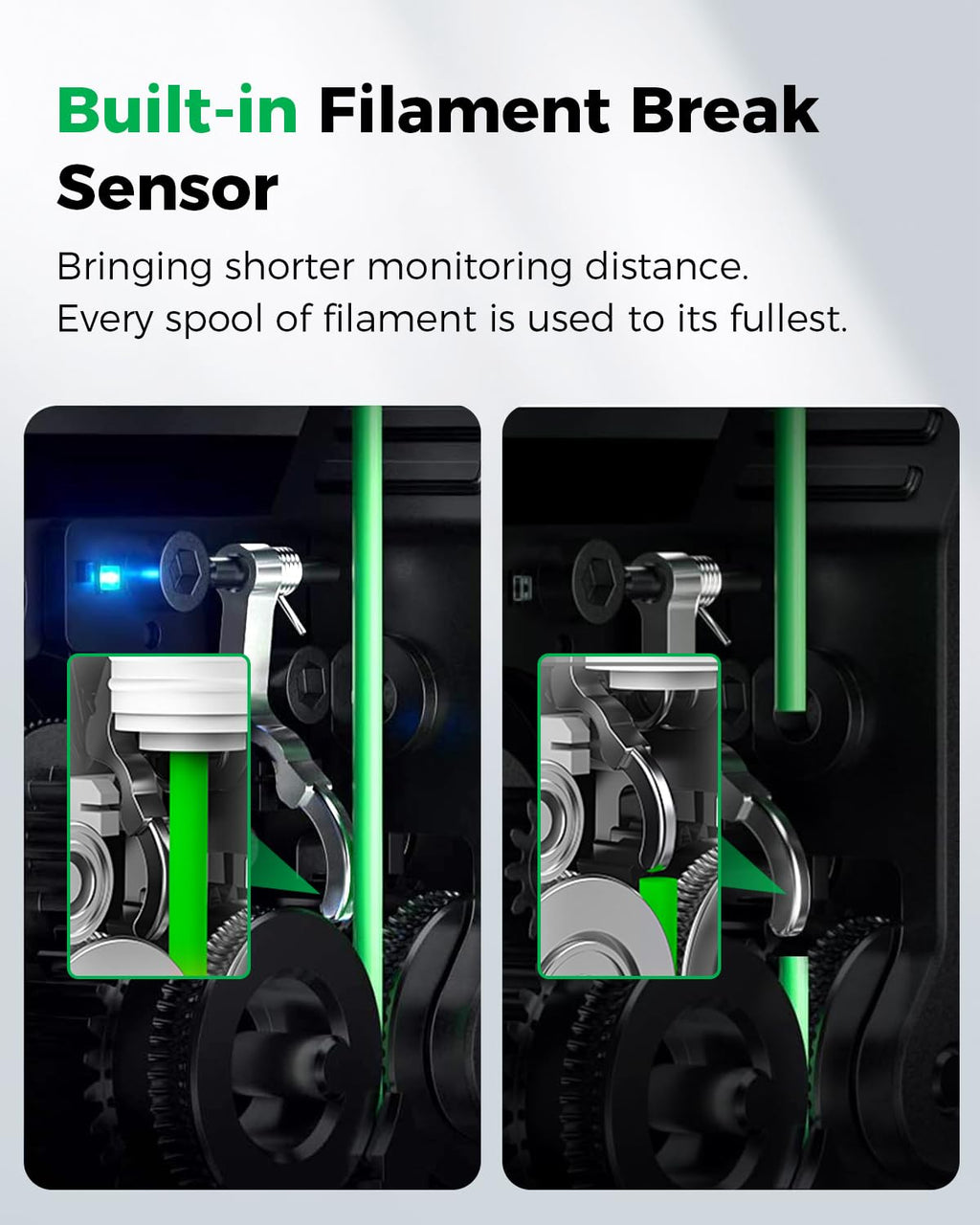 Creality Official K2 Plus Extruder Kit, Built-in Filament Break Sensor, High-Hardness Dual Gears for Smooth Feeding, Force Up to 80N, for 3D Printer K2 Plus, K2 Pro, K2