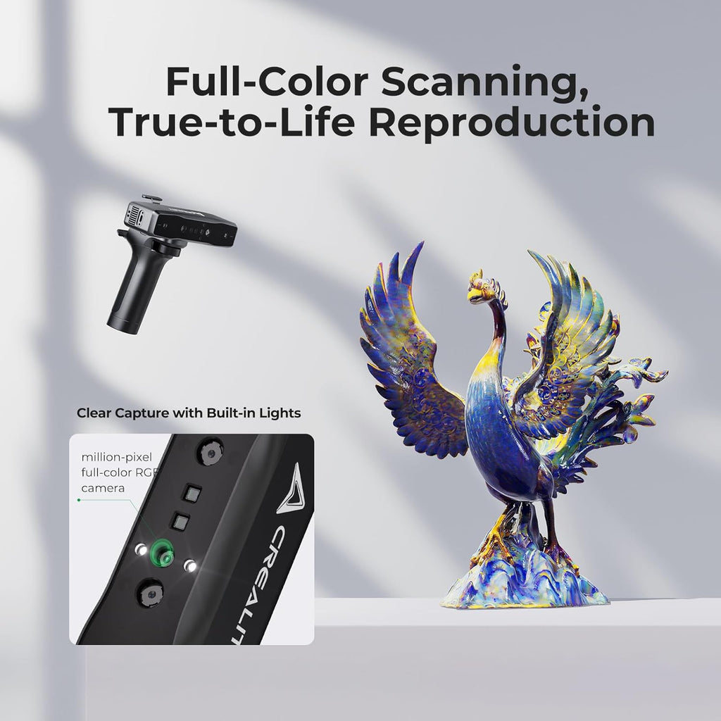 Creality Otter Lite Wireless 3D Scanner, Handheld High Precision 0.05mm 3D Scanner for 3D Printing, 30fps Real-Time Scanning, All-Size Compatibility (20mm³ to 2000mm³), Wi-Fi & Mobile Control