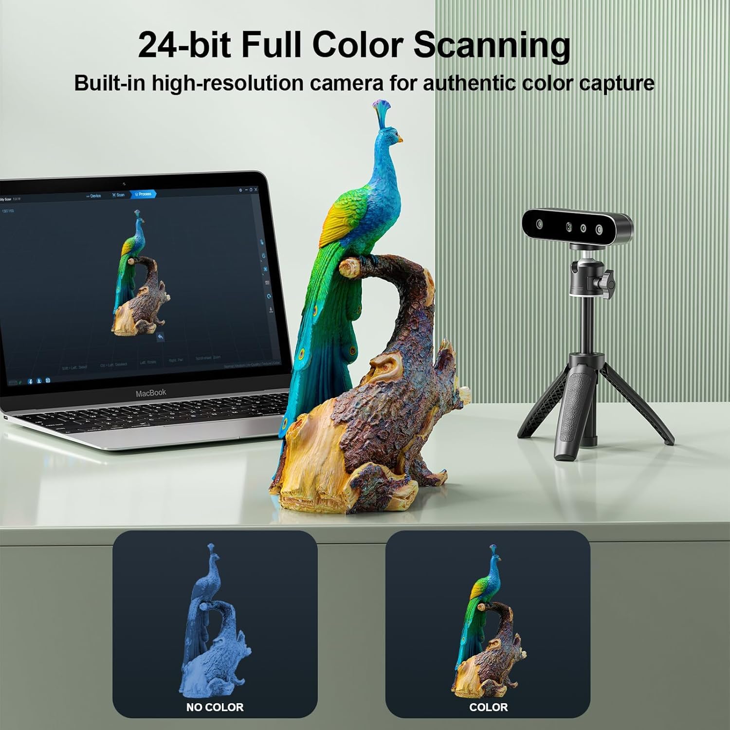 Creality CR-Ferret SE 3D Scanner for 3D Printing, Anti-Shake, 0.1Mm Precision, 30FPS Scanning Speed, Full-Color, Upgraded Desktop 3D Scanner for Body Hair Black Metal Non-Reflective Objects