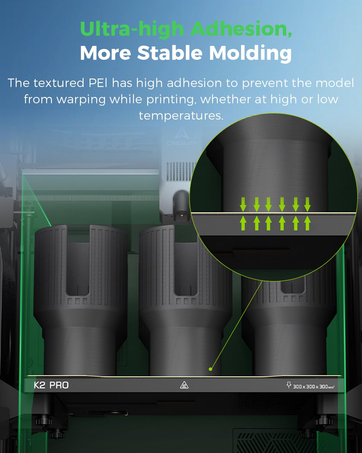Creality Official K2 Build Plate, 270x293mm Textured PEI Sheet, Double Sided Magnetic Flexible Removable Spring Steel Printing Plate 3D Printer Bed Plate Gold(Without Magnetic Base)