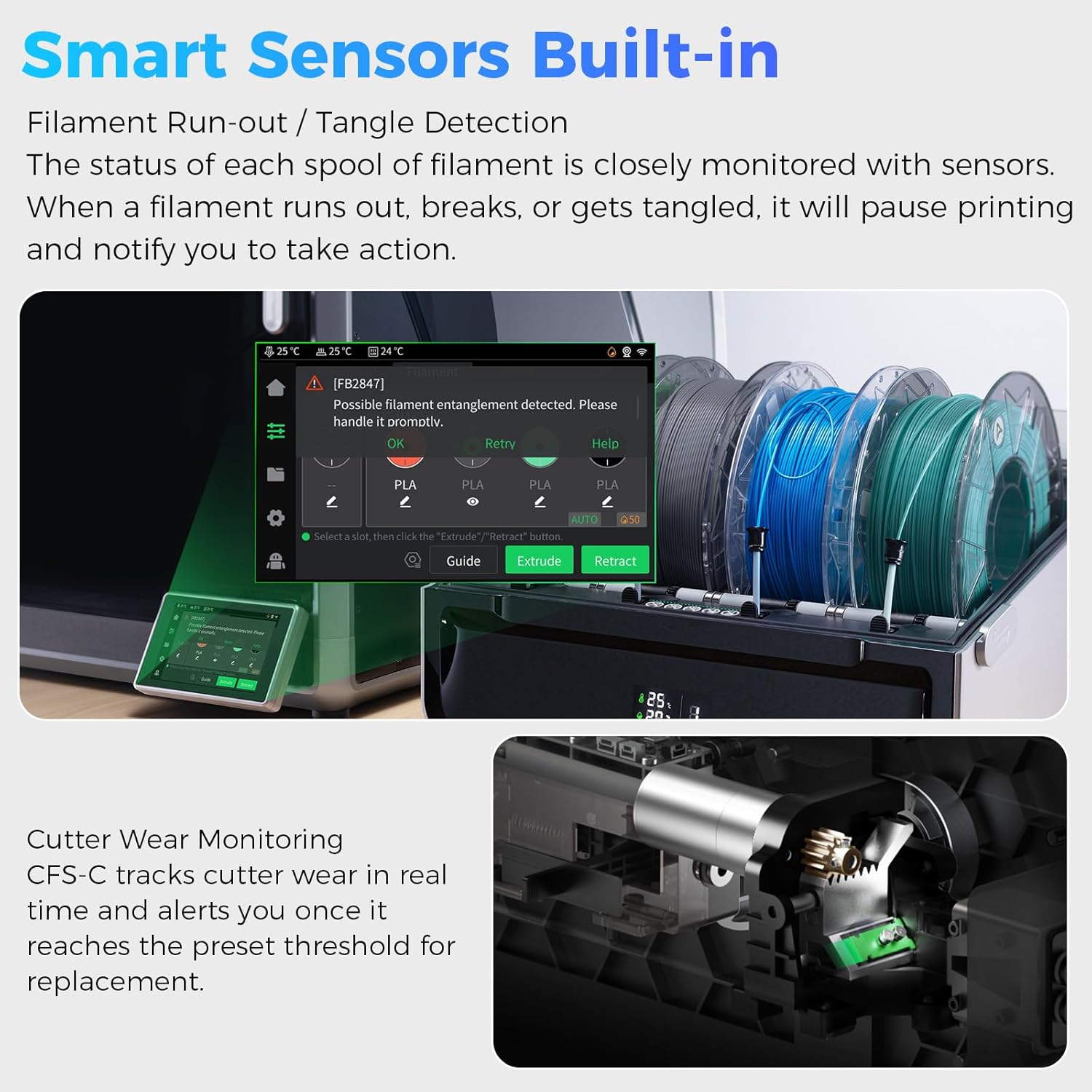 Official Creality CFS-C, Multicolor 3D Printer Filament System, 2026 New Version External Cutter & Buffer, Filament Run-Out/Tangle Detection for K1 Max 2025, K1C 2025, K1 Max, K1C, K1, K1 SE