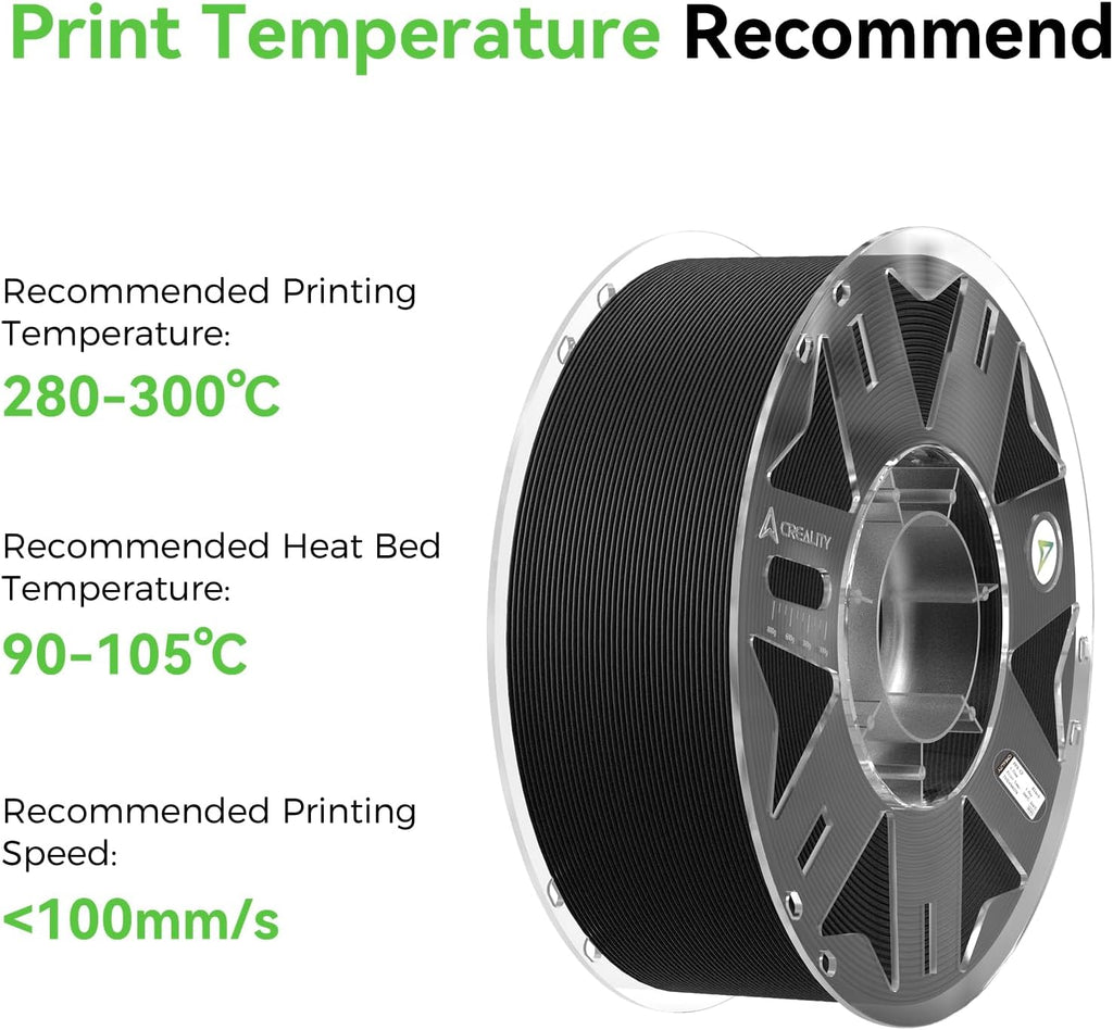 Creality PPA-CF 3D Printer Filament, 1kg, High-Performance Nylon with 15% Carbon Fiber, Black