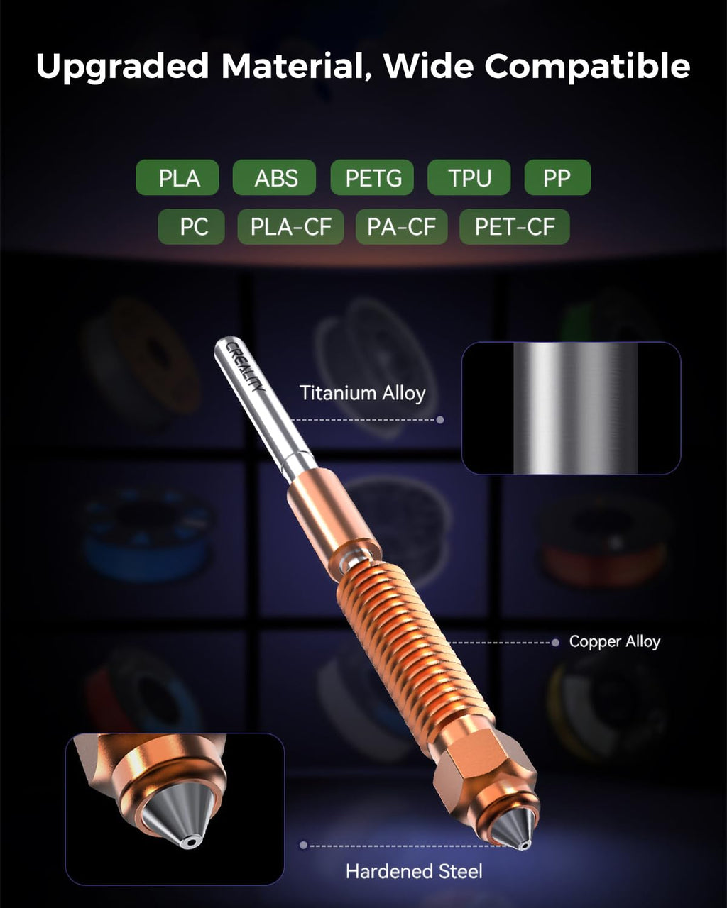 Creality Official Ender 3 V3 SE/KE Upgrade Hotend Kit, with Quick-swap Nozzle Kit, Supports 300°C High Temperature and 600mm/s High-Speed Printing, Ceramic Heating Block Kit for Ender 3 V3 SE/KE