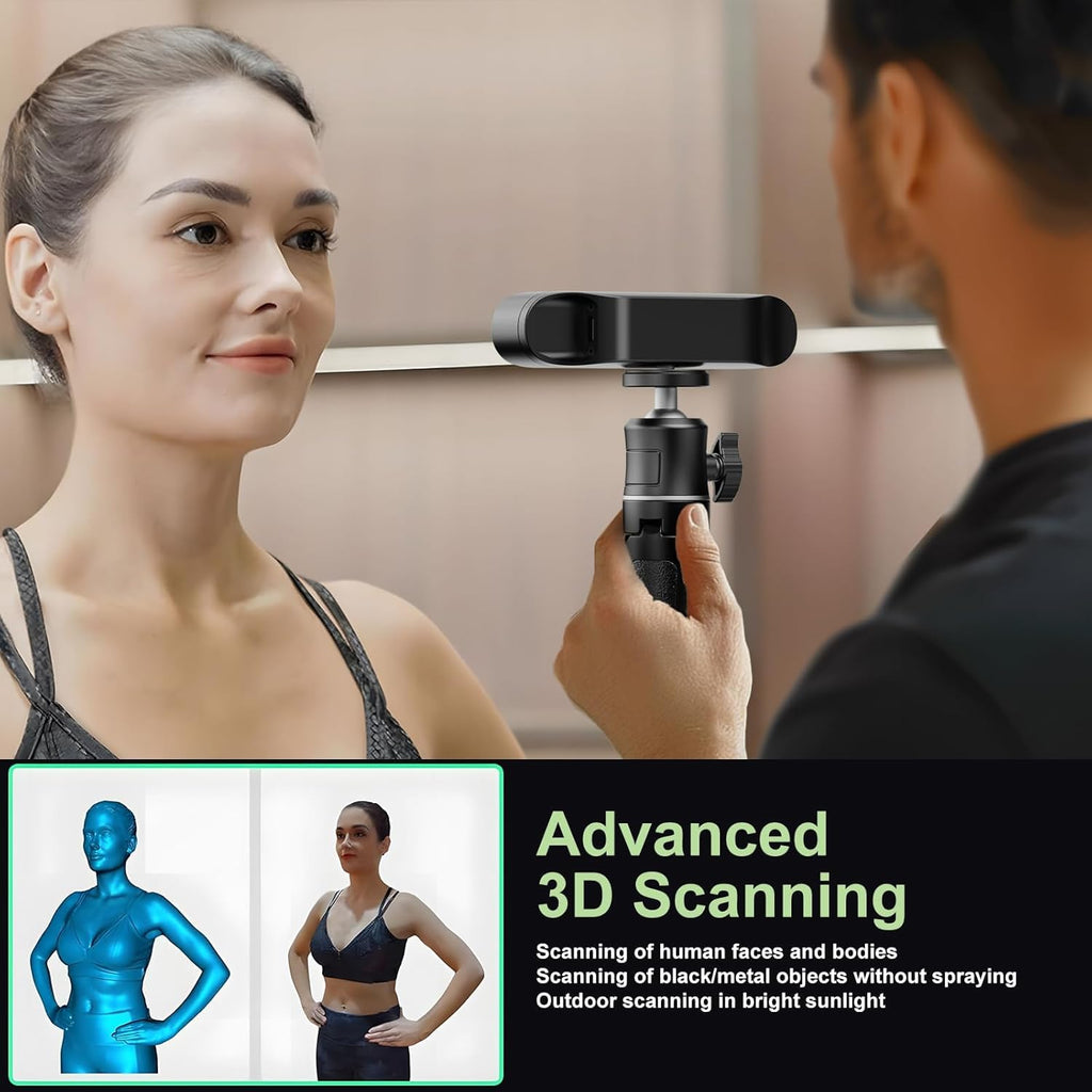 Creality CR-Ferret SE 3D Scanner for 3D Printing, Anti-Shake, 0.1Mm Precision, 30FPS Scanning Speed, Full-Color, Upgraded Desktop 3D Scanner for Body Hair Black Metal Non-Reflective Objects